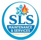 Logo SLS Maintenance & Services : flamme et flocon de neige. Services de chauffage, ventilation et climatisation (CVC) à Albuquerque NM.